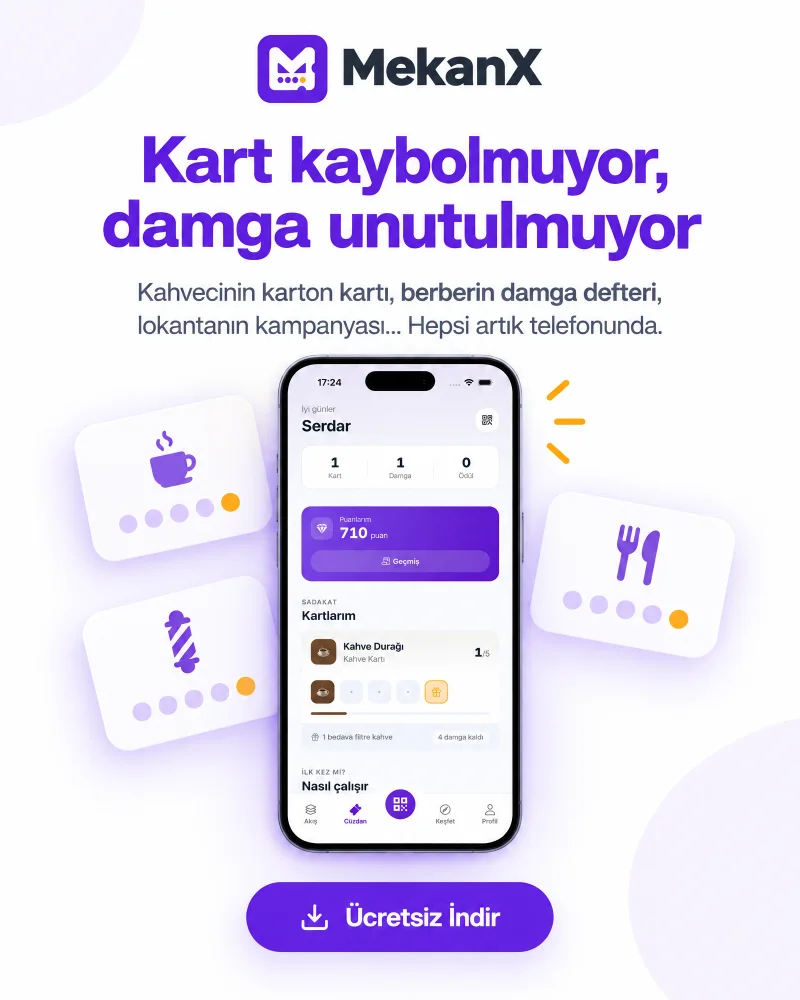 MekanX müşteriler için dijital sadakat kartı tanıtımı